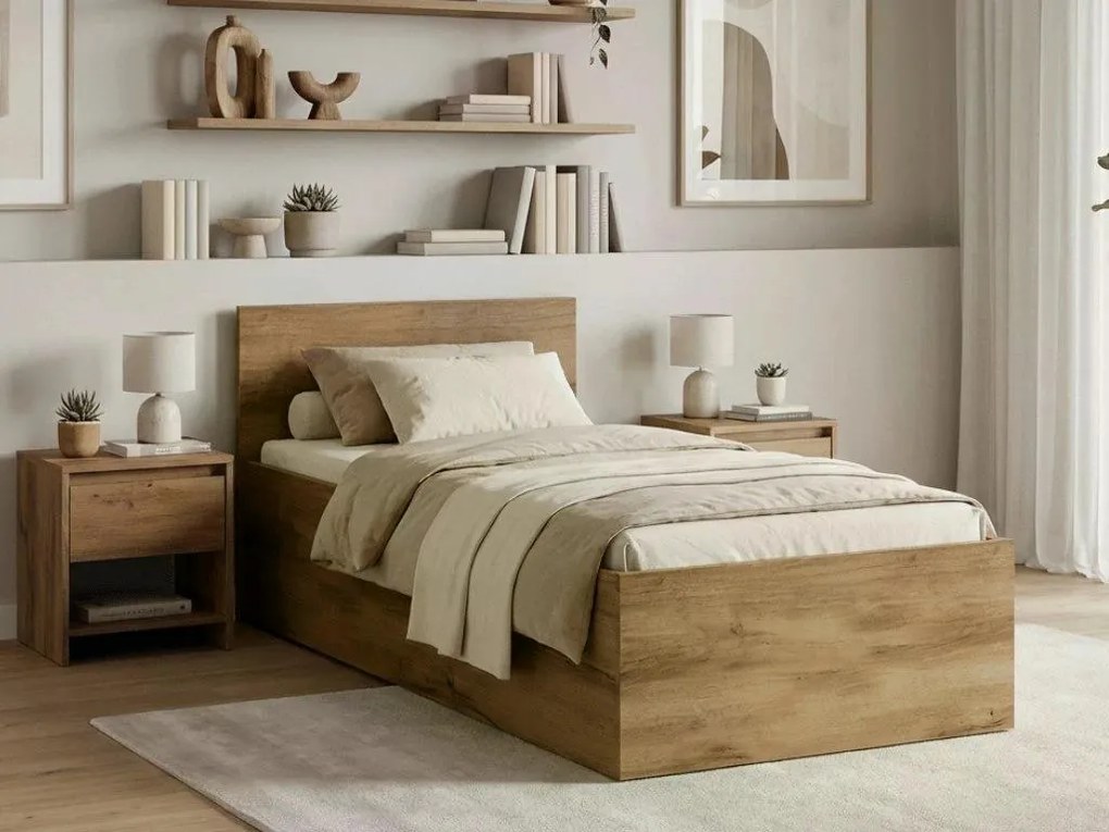 Posteľ SOFIA 80 x 200 cm, dub artisan Rošt: S latkovým roštom, Matrac: Matrac COCO MAXI 20 cm