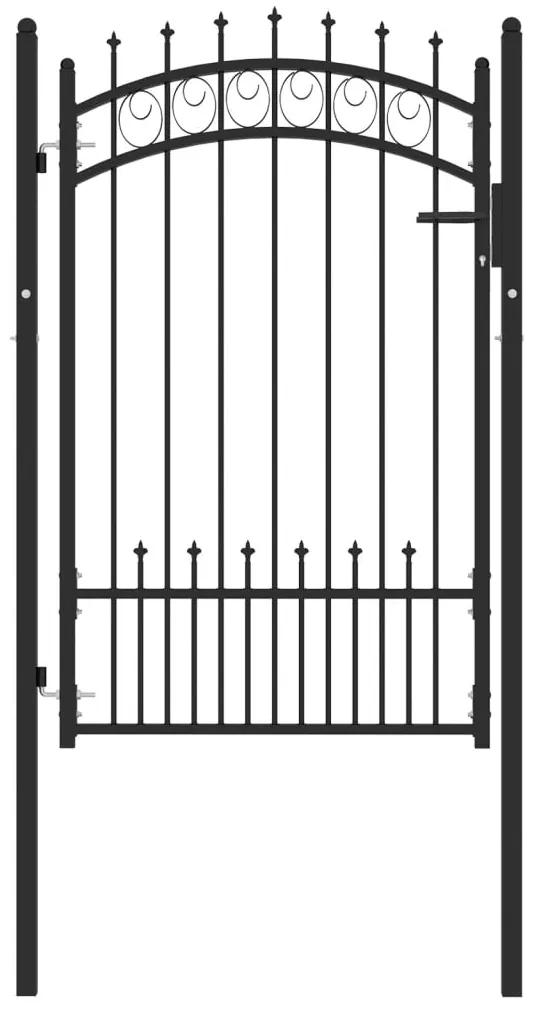 vidaXL Plotová brána s hrotmi oceľová 100x150 cm čierna