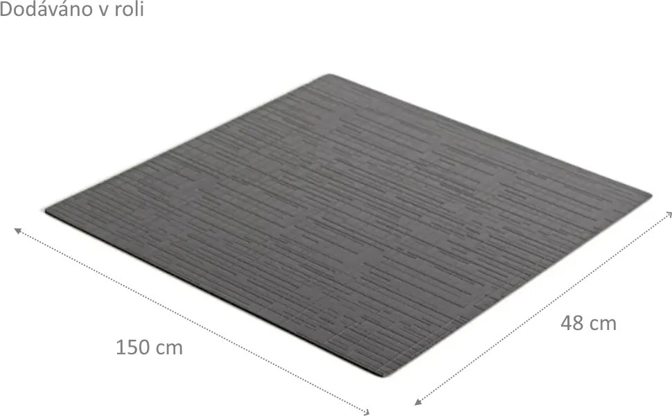 IN-DURO Protišmyková podložka do zásuviek – STRIPES antracit, 1,5m x 48 cm