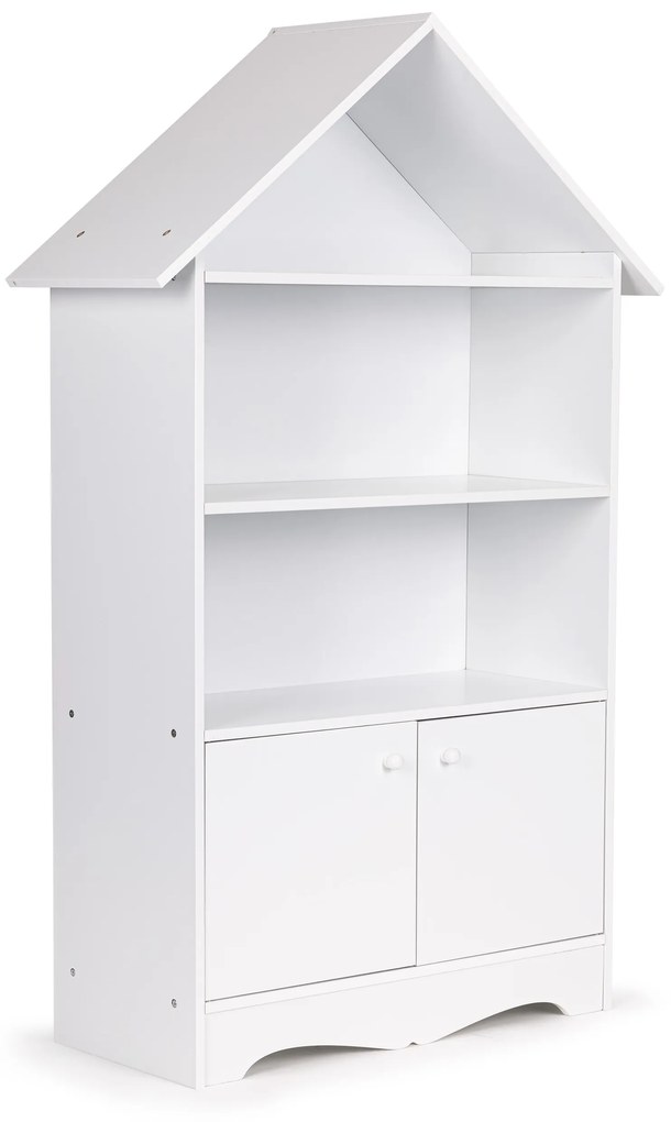 Polička, skrinka domček na hračky, biely Ecotoys