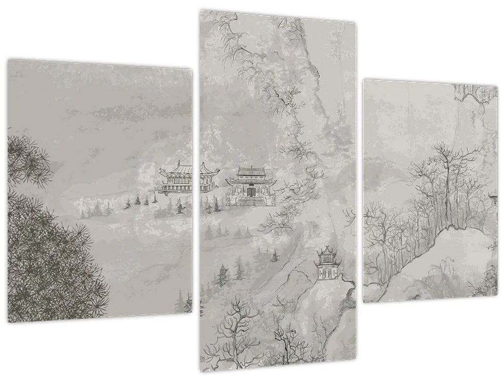 Obraz - Čínska krajina (90x60 cm)