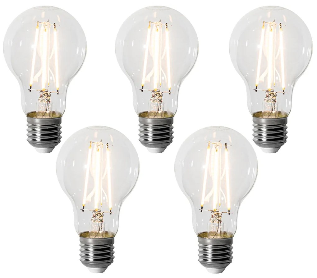 Sada 5 ks E27 dimbare LED lamp A60 6W 500 lm 2200K
