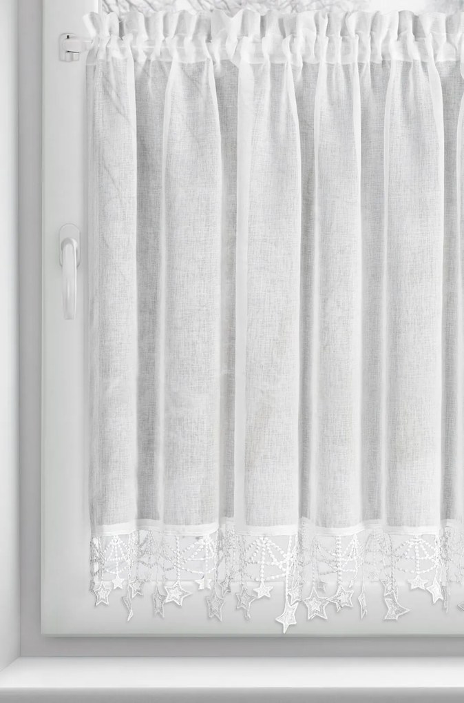 KRÁTKA VIANOČNÁ ZÁCLONA NA PÁSKE XMAS 90X150 CM HVIEZDY