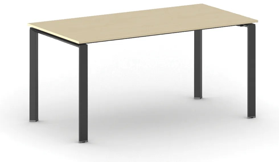 Rokovací kancelársky stôl PRIMO INFINITY, 160x80 cm, čierna podnož, breza