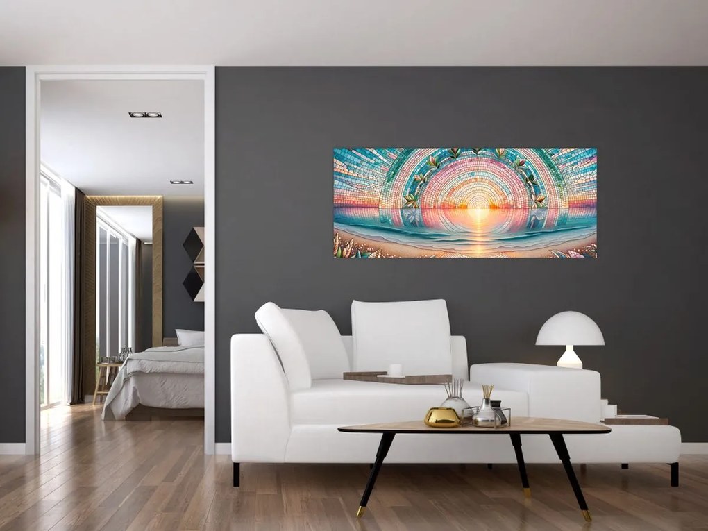 Obraz – Mozaika zapadajúceho slnka (120x50 cm)