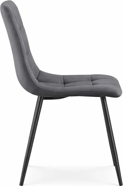 Sada dvoch jedálenských stoličiek NERO zamatové, grafitové / čierne nohy (2 ks)
