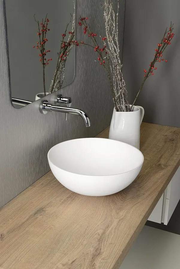 Sapho Sapho, THIN umývadlo na dosku Ø 39 cm, bielá mat, WN185