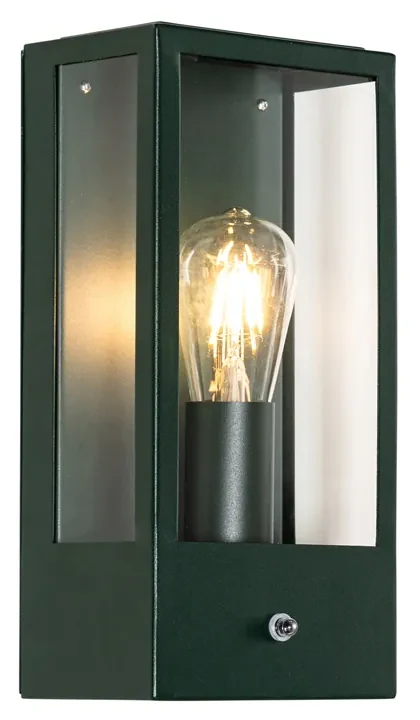 Vonkajšia nástenná lampa tmavozelená so senzorom súmraku IP44 - Rotterdam
