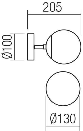 Redo 01-2175 - nástenné svietidlo SEMIA 1xE14/28W/230V čierne/dymové
