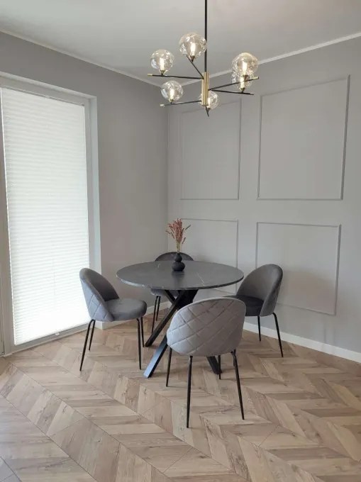 Jedálenská stolička FARGO zamatová, čierna / grafitová