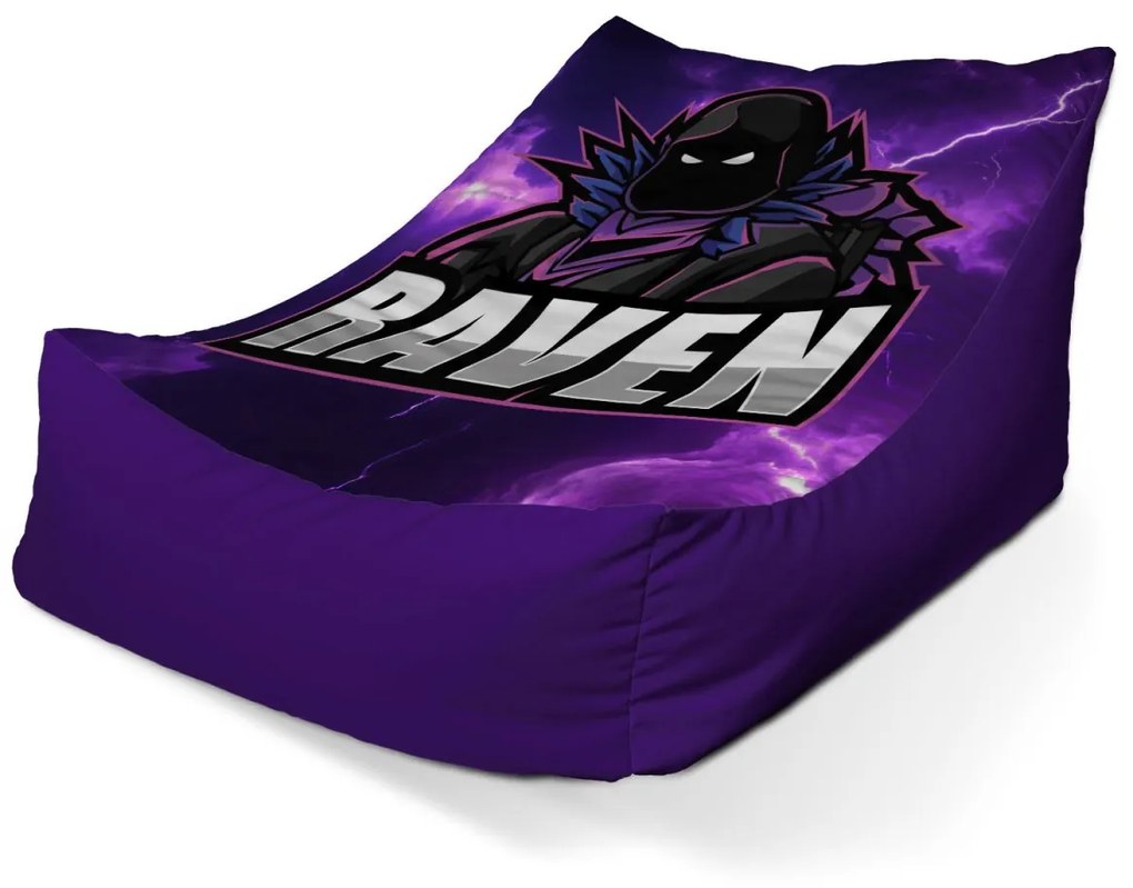 Sablio Sedací vak Lounge FORTNITE RAVEN Fialová búrka - 120 x 100 x 80 cm