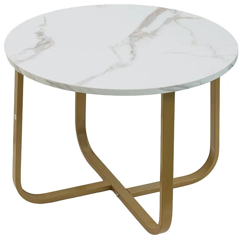 Konferenčný Stolík Pmc-Ct2514 Biely Mramor/Zlato