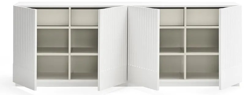 Biely príborník Teulat Doric, šírka 200 cm