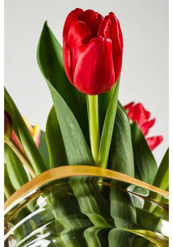 KRIŠTÁĽOVÁ VÁZA BOHEMIA PRESTIGE WAVE MATT GOLD 340MM