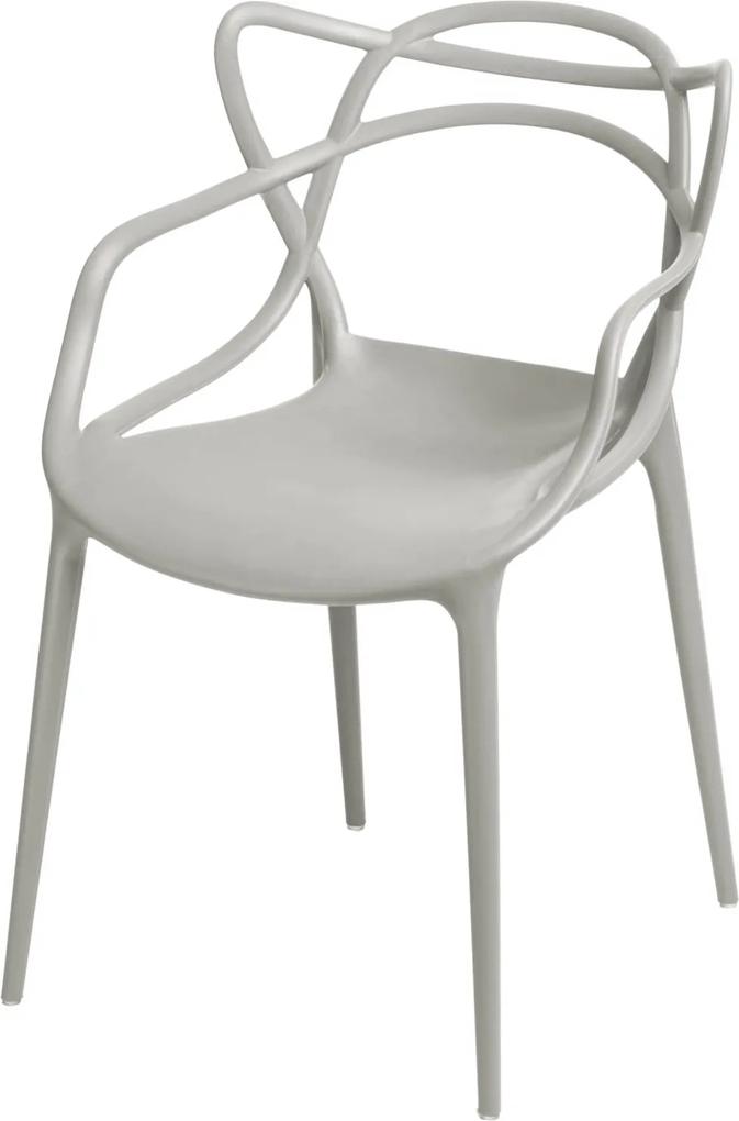 Jedálenská stolička s opierkami Minster, sivá