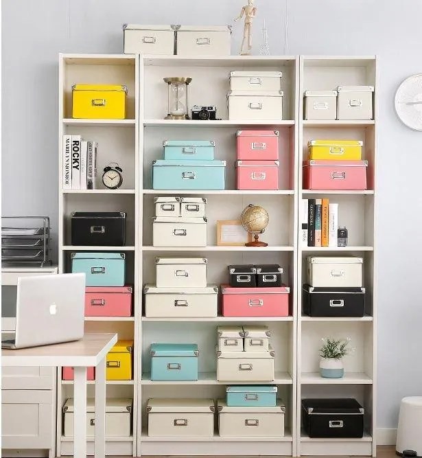 Štýlový skladací papierový úložný box čierny, viac veľkostí 26x13x10 cm