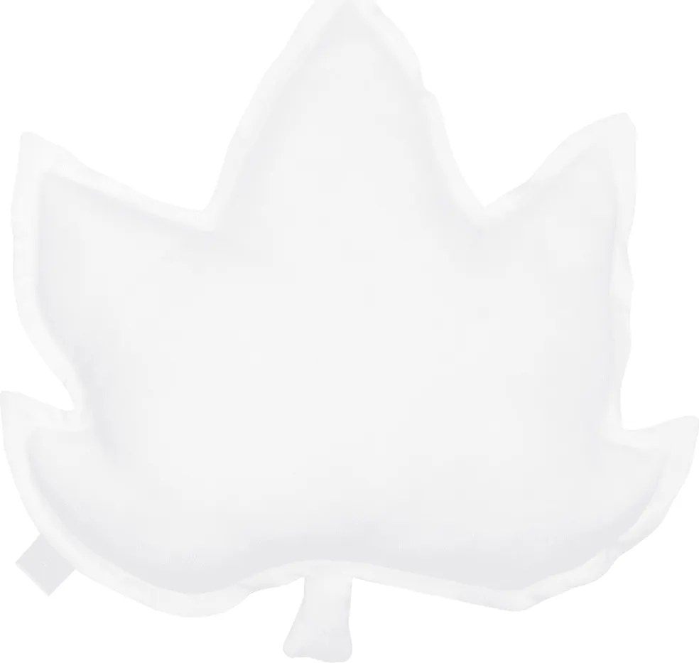 Ľanový vankúš javorový list biely 43x43 cm