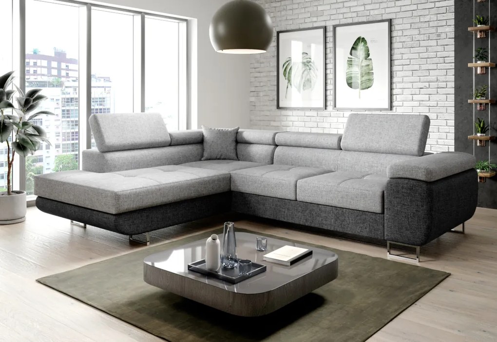 Rohová sedacia súprava SELVA, 275x90x202, sawana 14/soft 17, pravá