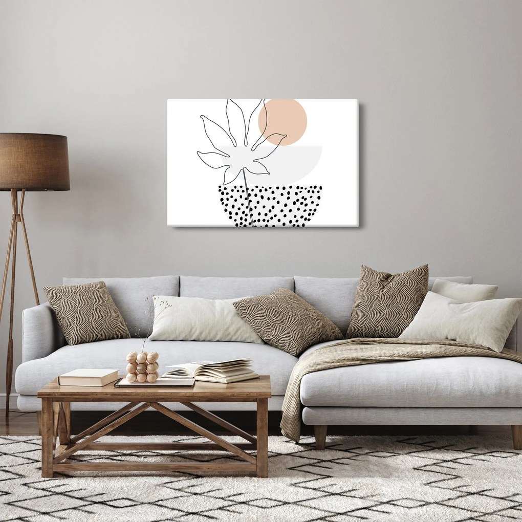 Obraz - Line art kvety N⁰3 (90x60 cm)