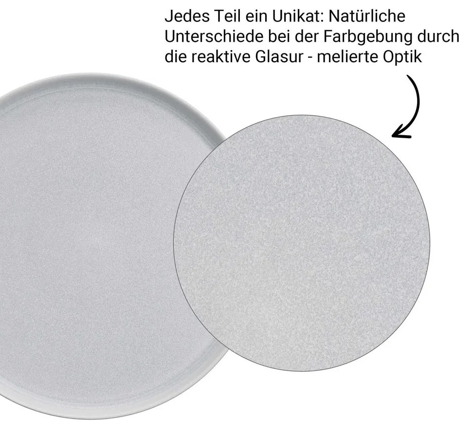 CASA NOVA Sada hlbokých tanierov 22,5 cm set 4 ks - šedá