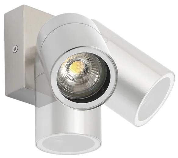 Vonkajšie nástenné svietidlo oceľ IP44 otočné a nakloniteľné - Solo