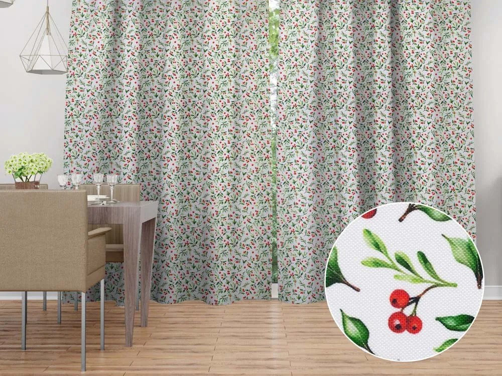 Biante Dekoračný záves TF-111 Jarabiny na bielom 140x140 cm