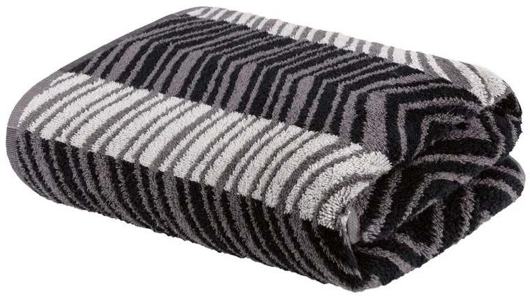 LIVARNO home Froté osuška, 70 x 140 cm (tmavosivá cik-cak) (100358092)