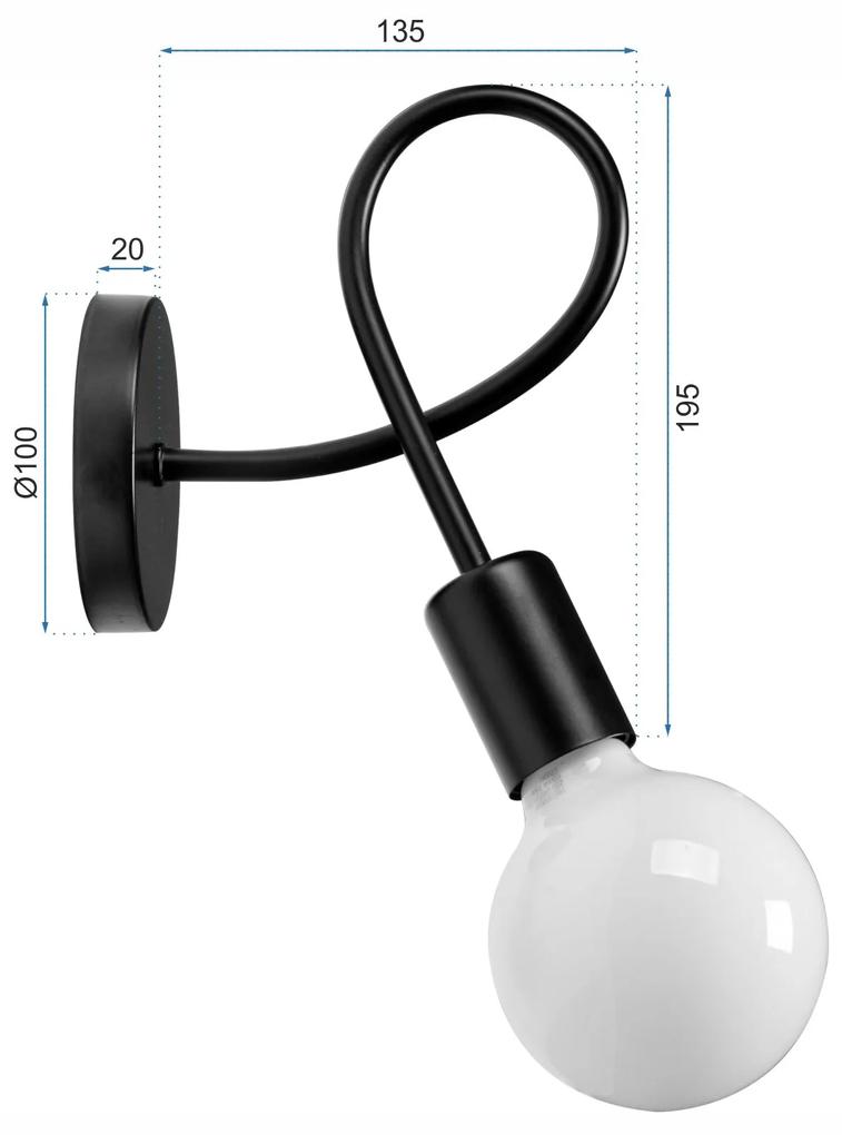 Toolight - Nástenná kovová lampa na stenu PARADISE 1xE27 60W 392199, čierna, OSW-04008