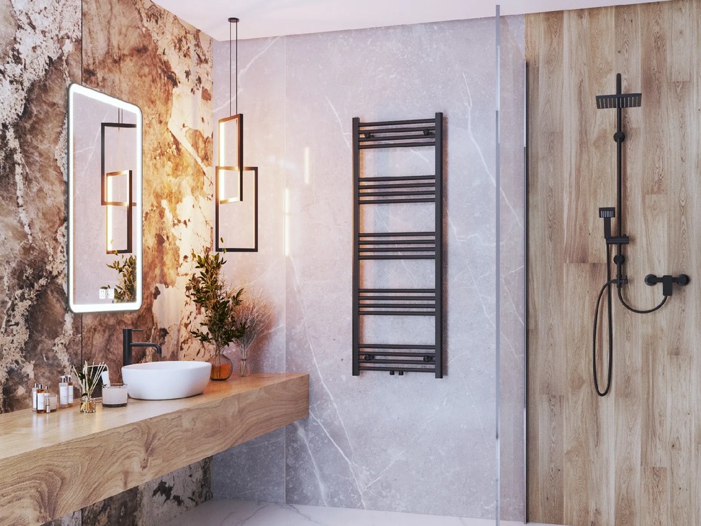 Gamma Erga Simple, vykurovacie teleso 1400x500 mm, 551 W, čierna, ERG-LAV-SIMP-14050-BK