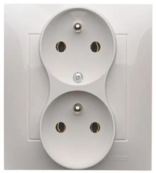 DGZ2T/11 Dvojitá zásuvka s uzemnením biely