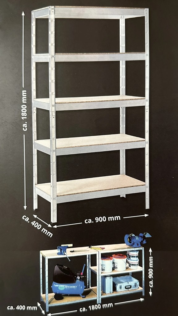Regál 1800x900x400zinek | MEGA VÝPRODEJ ES5