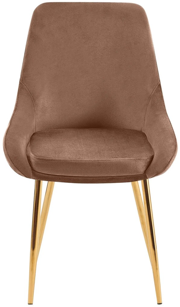 Sada 2 ks jedálenskej stoličky Elmira zamat - hnedá