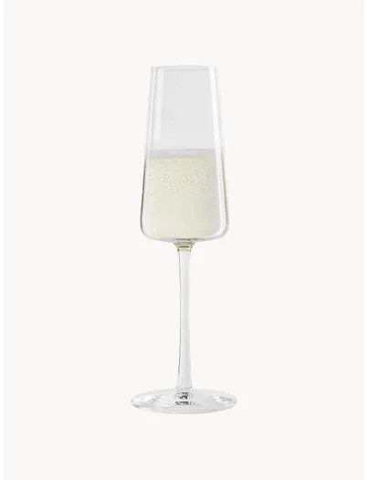 Krištáľové poháre na šampanské v tvare kužeľa Power, 6 ks