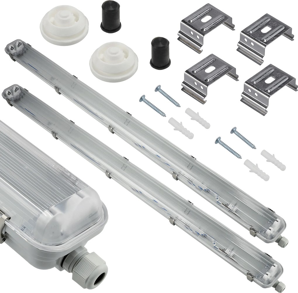 SADA 2x LED hermetických svietidiel Philips 2x128cm pre garáž a dielňu pre trubice