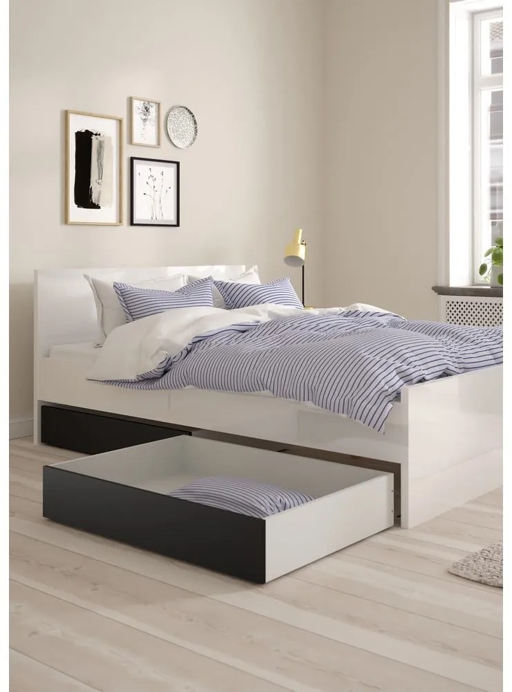 Čierne zásuvky pod posteľ v súprave 2 ks 90x190/140x190 cm Naia – Tvilum