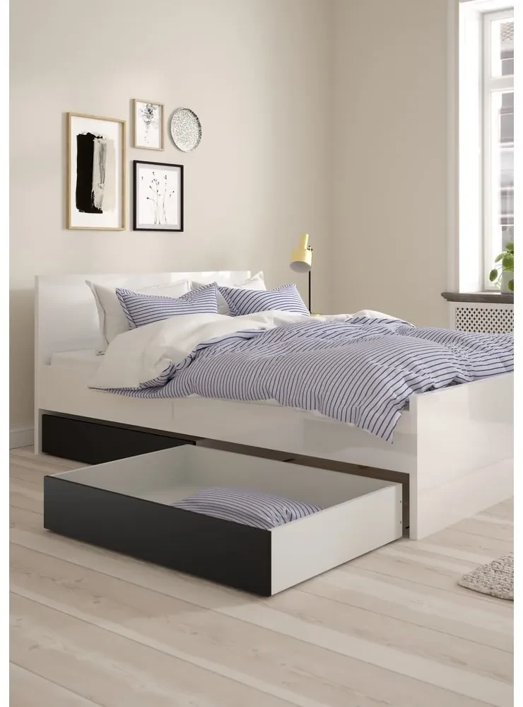 Čierne zásuvky pod posteľ v súprave 2 ks 90x190/140x190 cm Naia – Tvilum