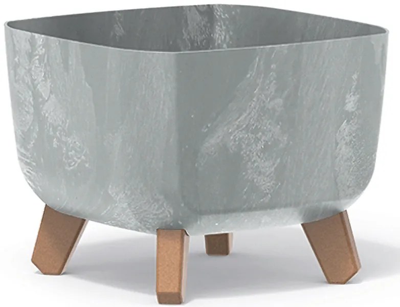 Plastový kvetináč na nožičkách DGQL240E 24 cm - sivý betón