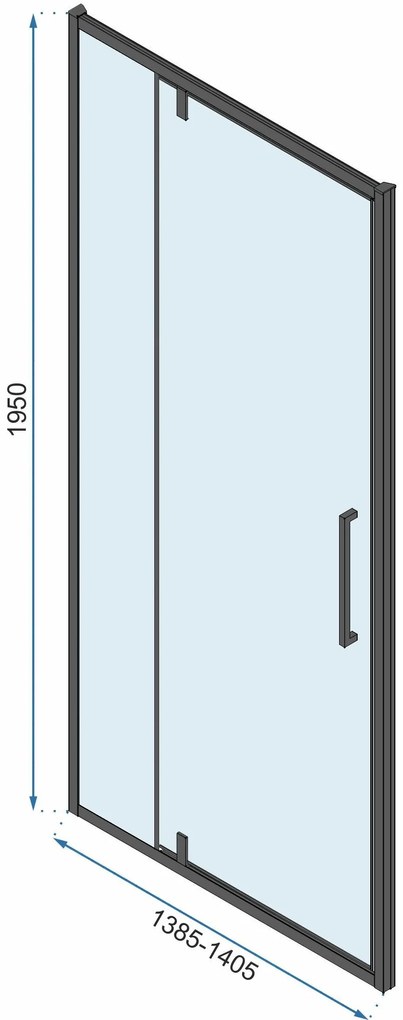 Rea Rapid Swing, 3-stenový sprchovací kút 120 (dvere) x 80 (stena) x 195 cm, 6mm číre sklo, čierny profil, KPL-009961