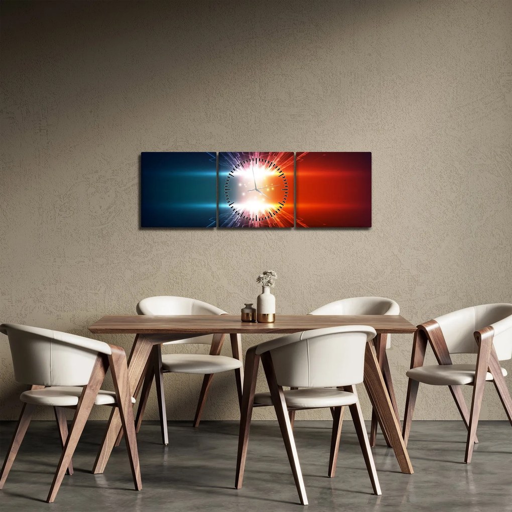 Abstraktný obraz aktívneho náboja (s hodinami) (90x30 cm)