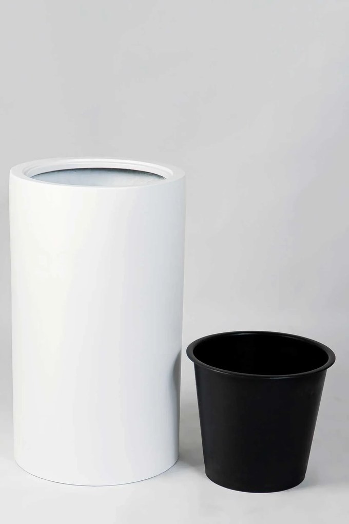 Okrúhly kvetináč ESTRA, výška 60 cm, biely mat
