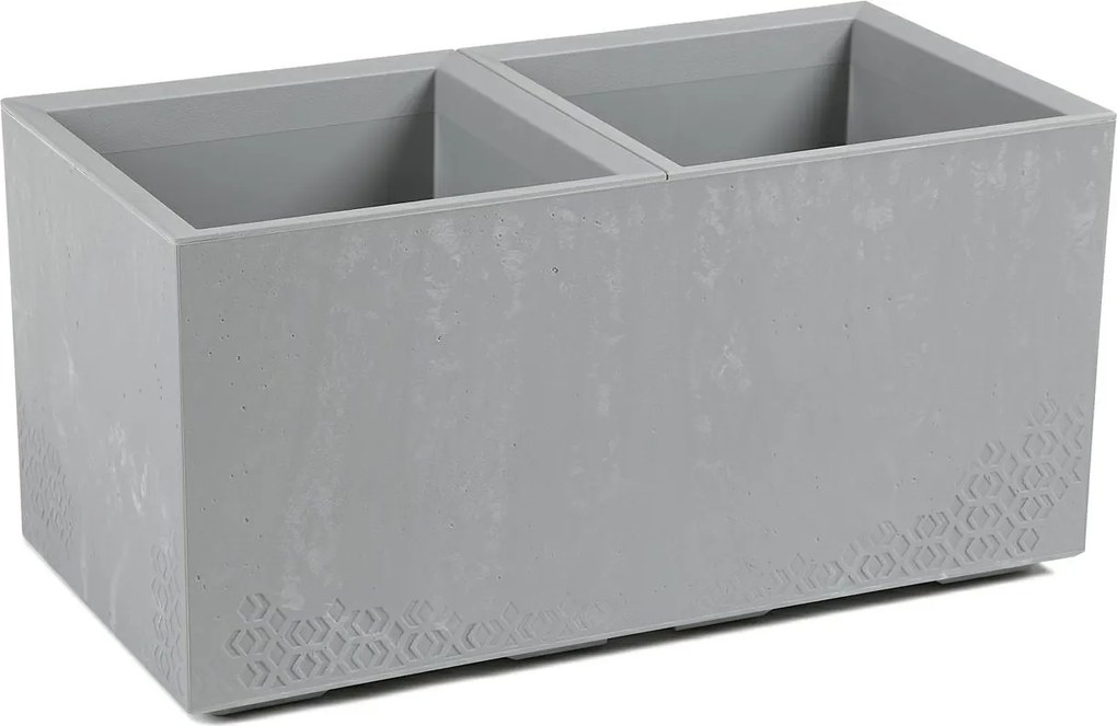 PLASTOVÝ KVETINÁČ NA KOLIESKACH BETONIQUE 39X39X78 CM IMITÁCIA BETÓNU SIVÁ