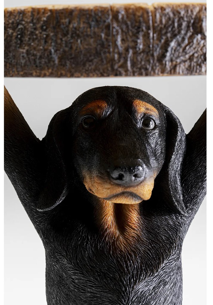 Bassotto Animal príručný stolík hnedo-čierny Ø32 cm