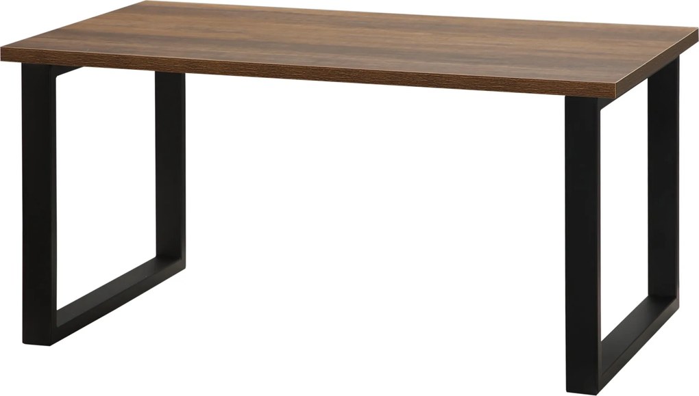 HOMCOM Obdĺžnikový Kávový Stôl v Priemyselnom Štýle s Kovovými Nôžkami a Drevným Povrchom - 100 x 60 x 50 cm | Aosom