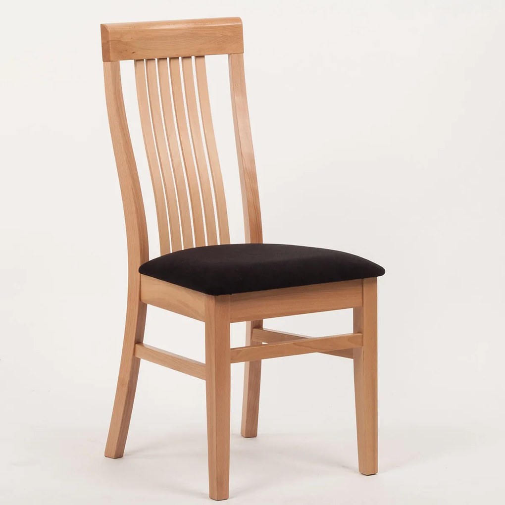 Stima Buková jedálenská stolička Takuna Vyberte odtieň ->: Tmavo hnedá, Vyberte látku ->: VELVET sivá 60