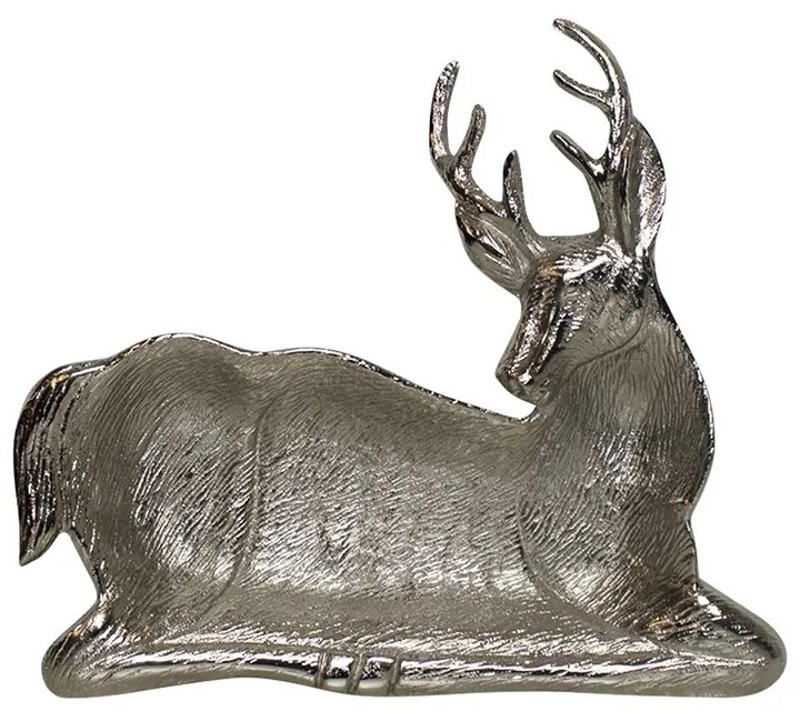 Strieborná kovová misa v tvare jeleňa - 21 * 21,5 * 1,5cm