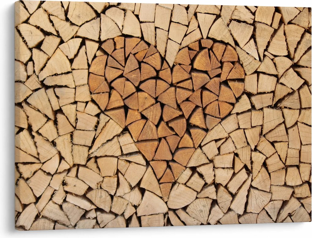 Obraz - Srdce z dreva (70x50 cm)