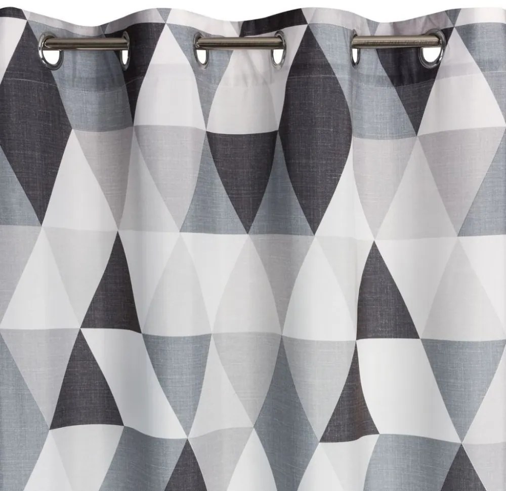 Záves zdobený čiernobielym geometrickým vzorom Šírka: 140 cm | Dĺžka: 250 cm