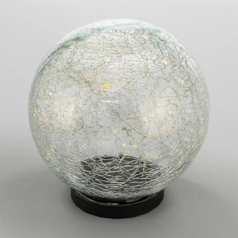 Solárne osvetlenie sklenená guľa, teplá biela, 15 cm