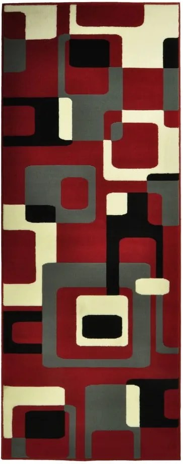 Červený koberec Hanse Home Hamla Retro, 80 × 200 cm