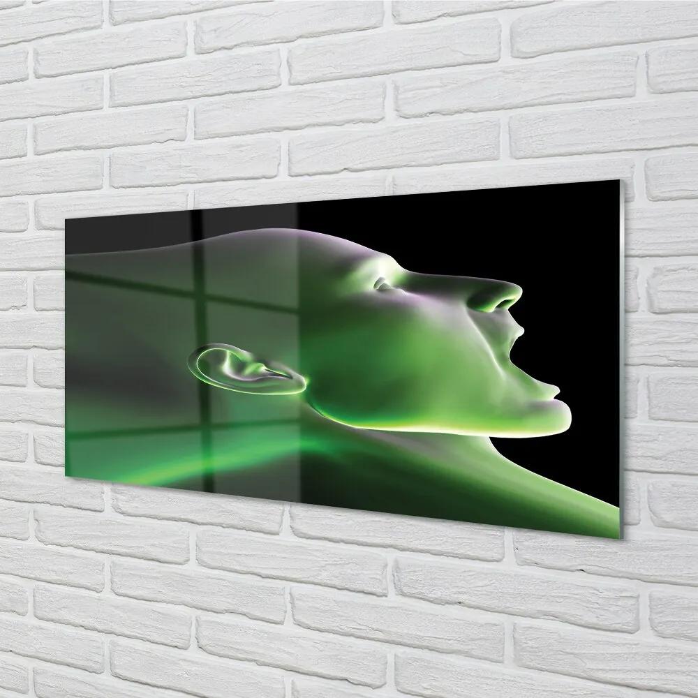 Sklenený obraz V čele muž zelenú 120x60 cm